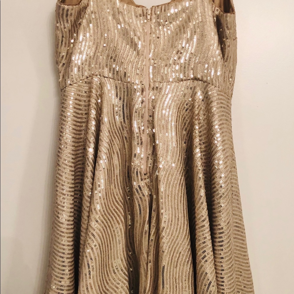 Gold Sequin Skater Dress - Picture 8 of 8
